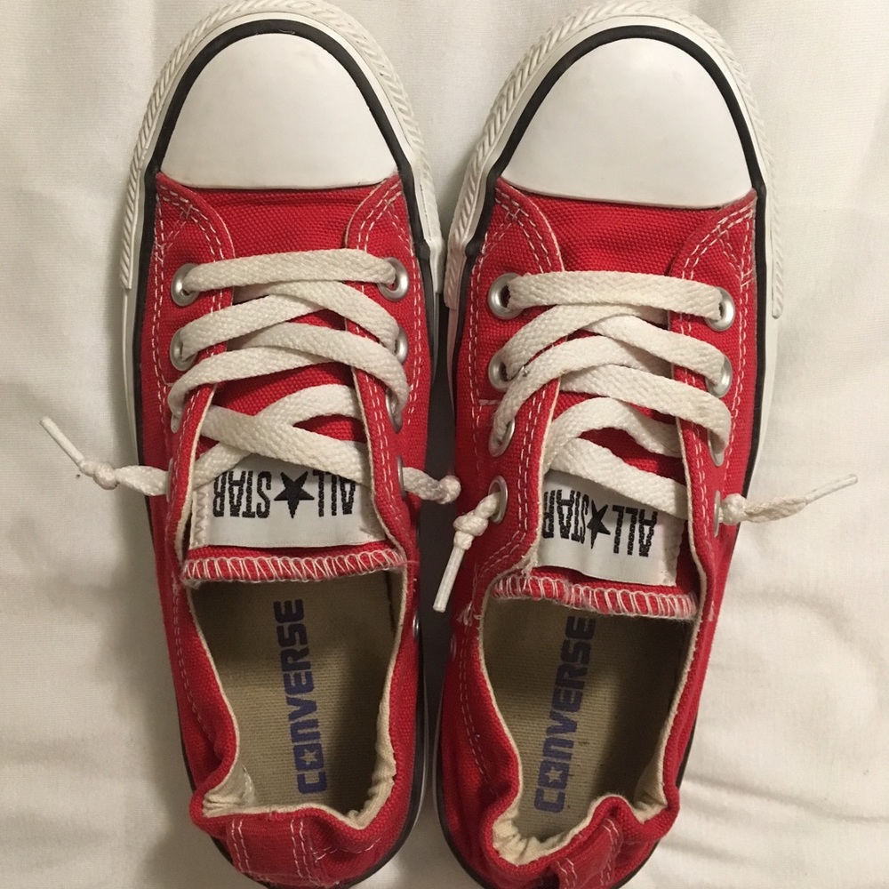 Red slip on converse